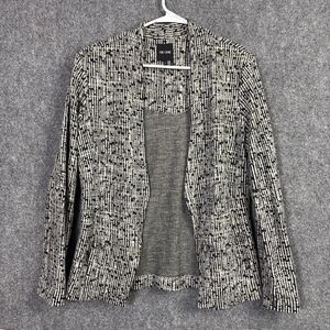Nic + Zoe Knit Blazer Jacket Womens Size L Black Gray